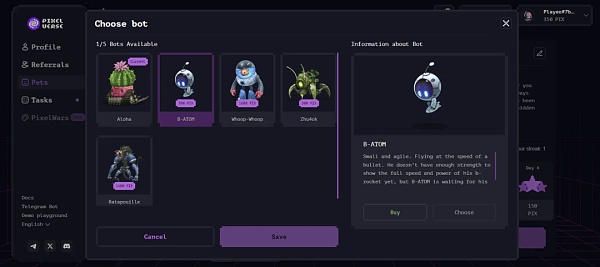 Pixelverse：Telegram上新型MMORPG点击赚钱游戏